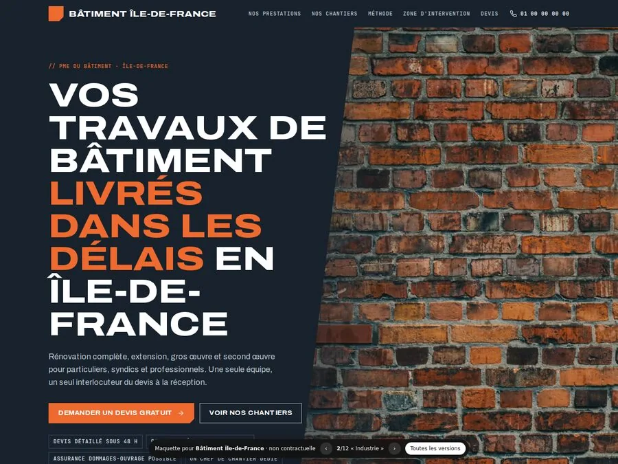 Direction brique et orange
