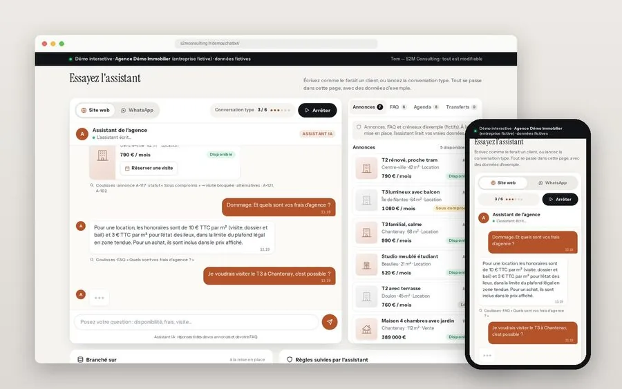 Assistant conversationnel pour une agence immobilière