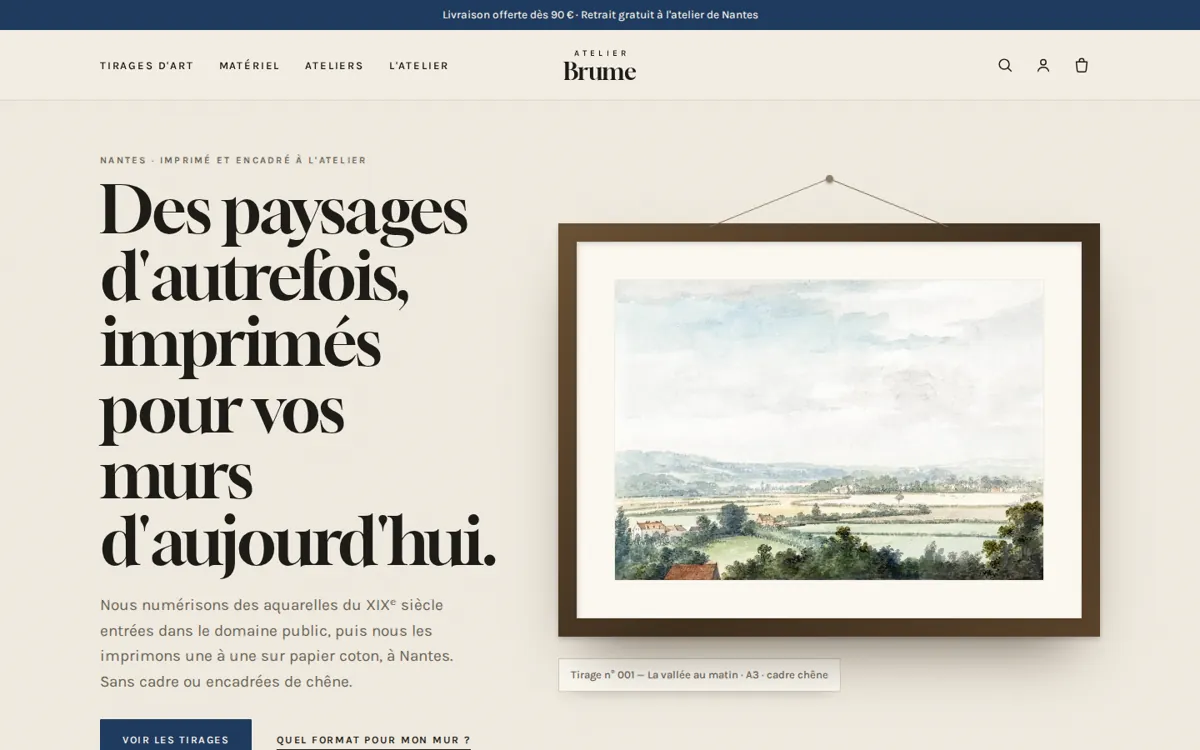 Boutique en ligne Atelier Brume